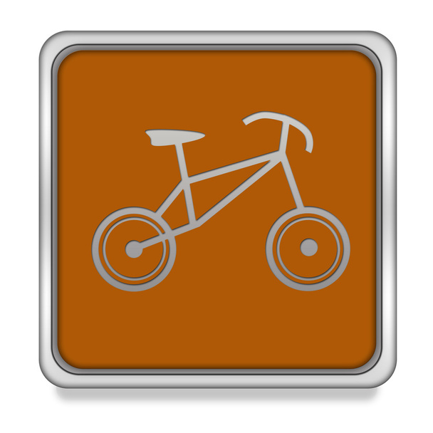 Значок велосипедного квадрата на белом фоне
 - Фото, изображение
