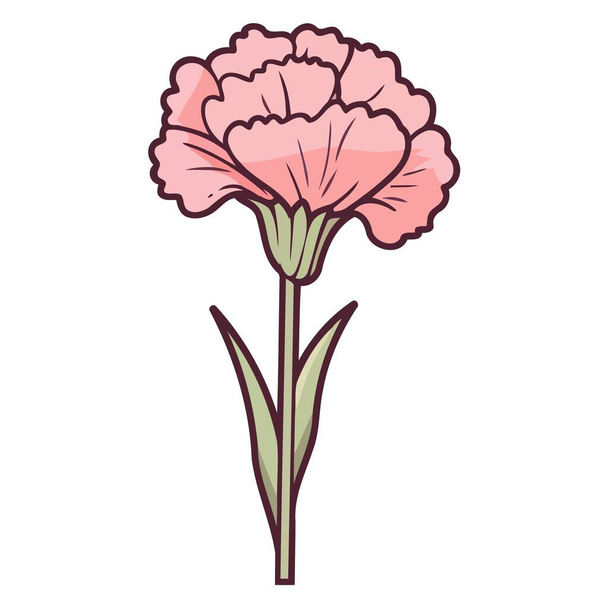 Ilustrace ikony karafiátu, ideální pro květinové nebo botanické tematické projekty. - Vektor, obrázek