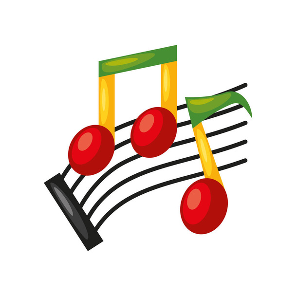 reggae muziek noten geïsoleerd ontwerp - Vector, afbeelding