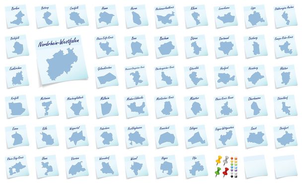 Collage of North Rhine-Westphalia with counties - Photo, Image