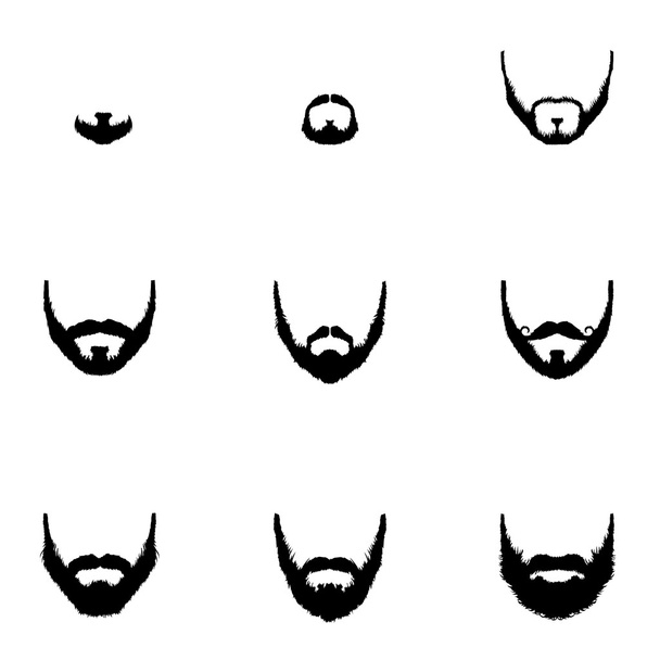 Set of Beard Silhouettes - Vector, Image