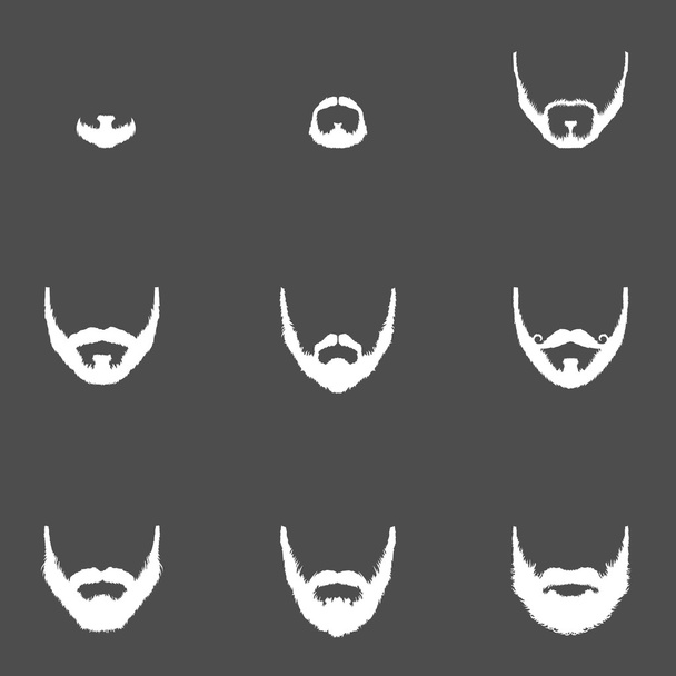 Conjunto de silhuetas de barba
 - Vetor, Imagem