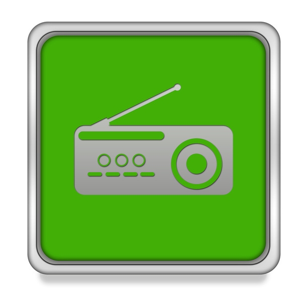 Icona quadrata radio su sfondo bianco
 - Foto, immagini