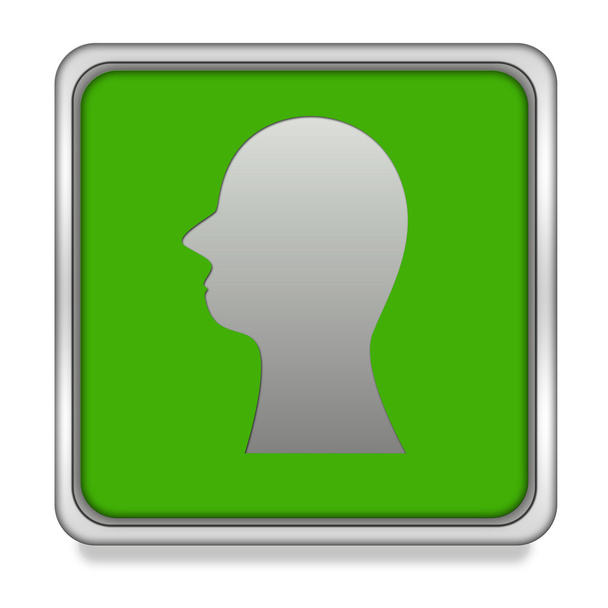 Head silhoulette čtvercovou ikonu na bílém pozadí - Fotografie, Obrázek