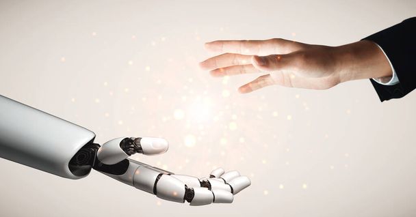 MLP 3D Rendering künstlicher Intelligenz KI-Forschung zur Roboter- und Cyborg-Entwicklung für die Zukunft der lebenden Menschen. Digitales Data Mining und maschinelles Lernen für Computergehirn. - Foto, Bild