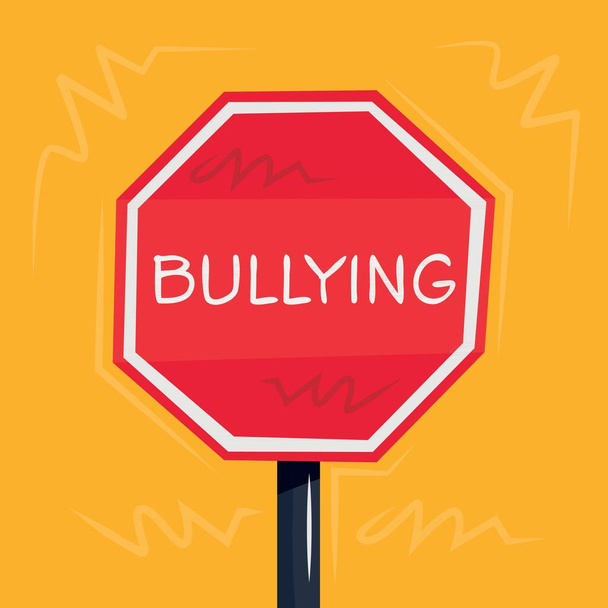 Bullying Signo de advertencia, ilustración vectorial. - Vector, Imagen