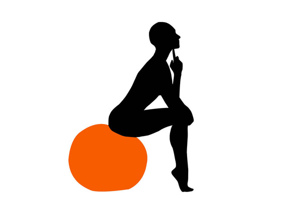 silhueta em movimentos modernos de ioga imagem vetorial de pilates e alongamento exercício corporal isolado no fundo branco desenho transparente - Foto, Imagem