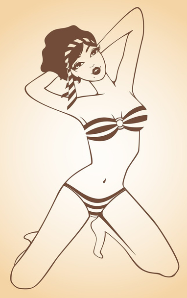 Silhouette of beautiful sexy woman - Vector, Image
