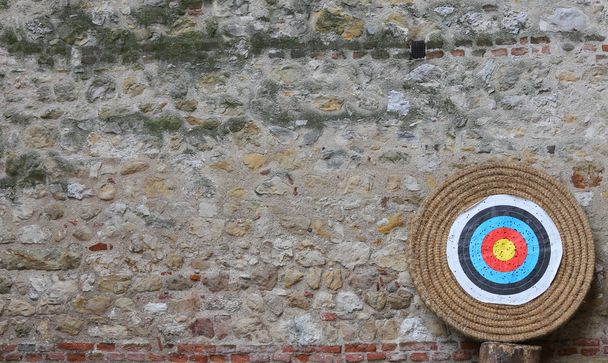 target for archery and the walls of the Castle - Photo, Image