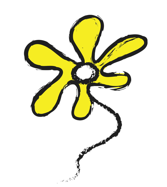 Doodle yellow flower - Valokuva, kuva