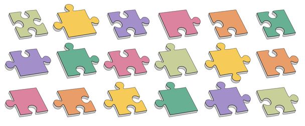 kolekce puzzle částí - Vektor, obrázek
