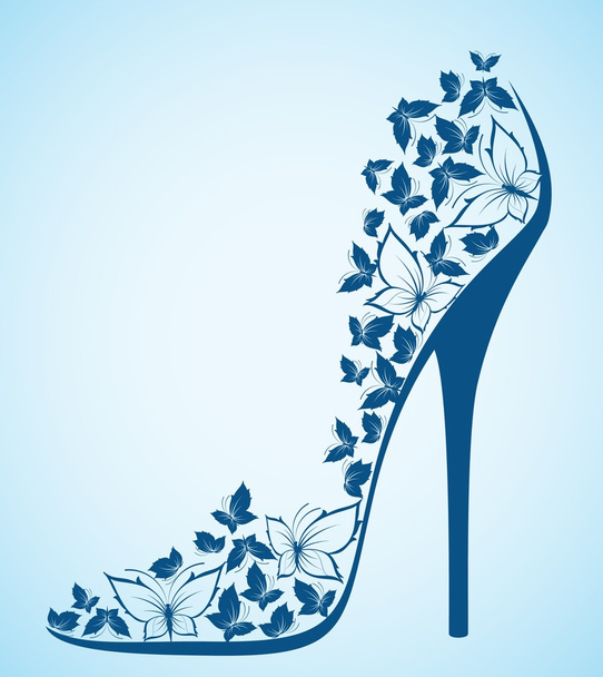 vysoké boty na podpatku od krásné motýly. vektor - Vektor, obrázek