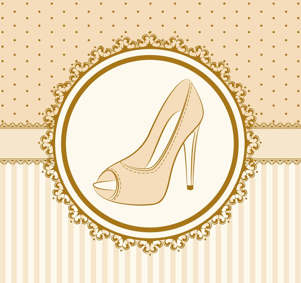 Beautiful pair of shoes with high heel - Vector, Image