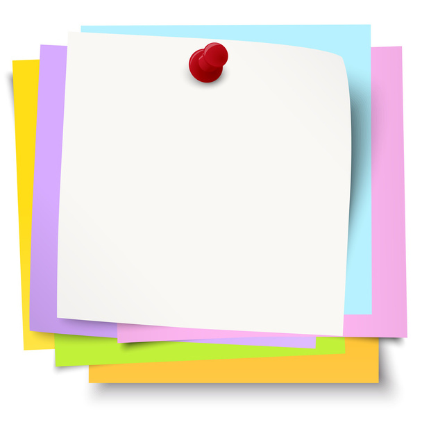 липкие бумаги со штифтом
 - Вектор,изображение