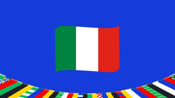 Italy Emblem Ribbon European Nations 2024 Teams Countries European Germany Football Symbol Logo Design Vector Illustration - Vector, Image