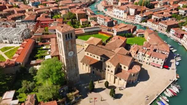 Aerial view of Church of Saints Mary and Donato, Murano, Italy - Footage, Video