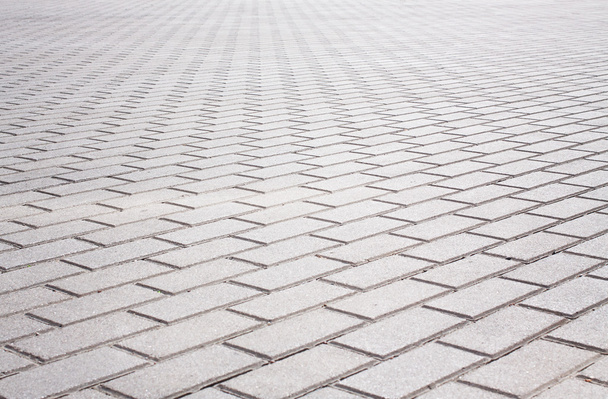 Grey brick stone street road. Light sidewalk, pavement texture - Photo, Image