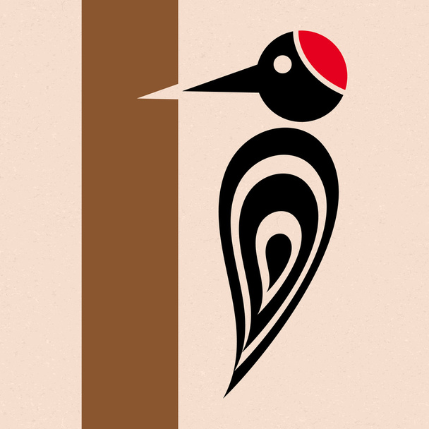 Icono pájaro carpintero
 - Vector, Imagen