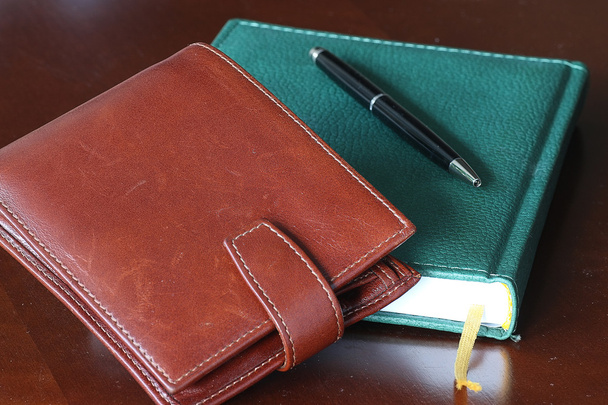 Férfi naplója pénztárca óra készlet - Fotó, kép
