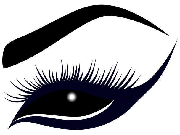 Olho feminino abstrato com pestanas longas
 - Vetor, Imagem