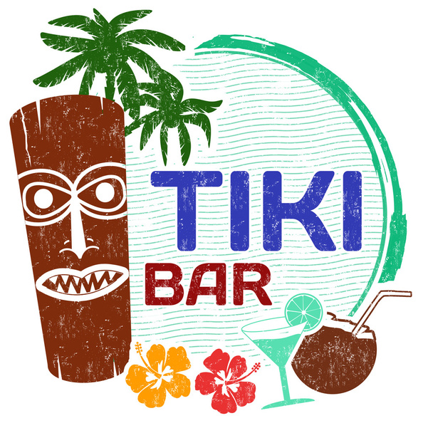 Tiki Bar stamp - Vector, Image