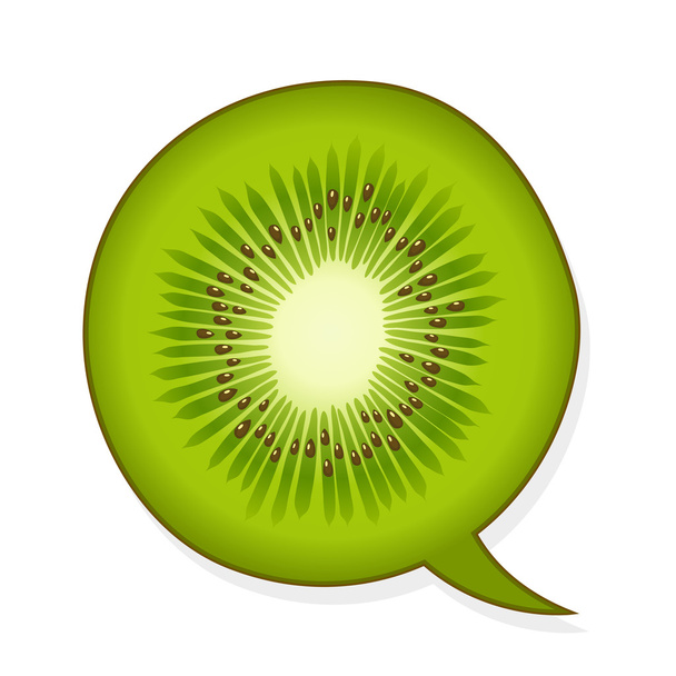 Burbuja del habla en forma de kiwi
 - Vector, imagen