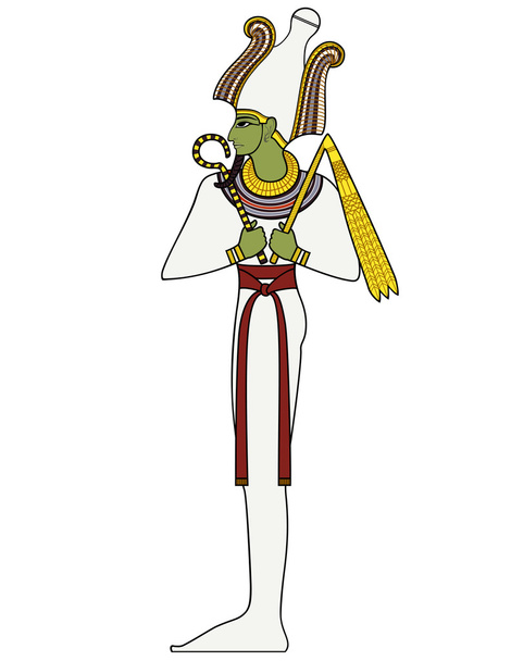 オシリス、古代エジプト神の孤立した人物 - ベクター画像