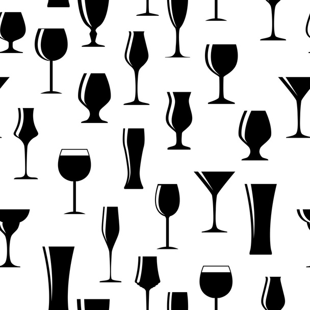 Verre alcoolique Silhouette sans couture motif arrière-plan vectoriel Il
 - Vecteur, image