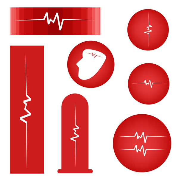 Набор кардиограммы на Красном Знамени
 - Вектор,изображение
