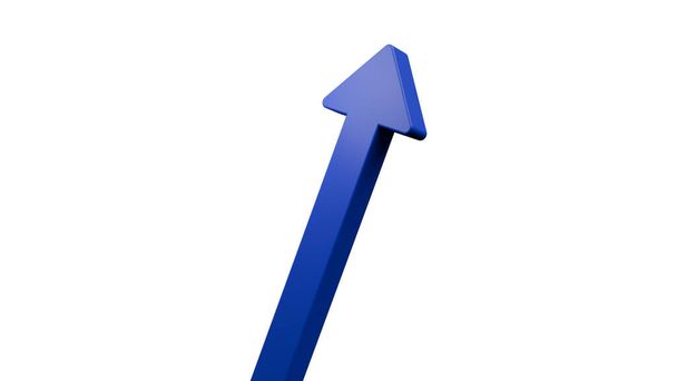 3D Arrow Pointing Upwards on White Background - Symbolizing Market Growth - Photo, Image