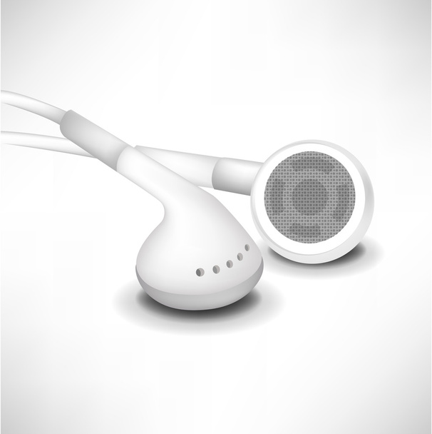 Two white headphones in close up - Vector, Image