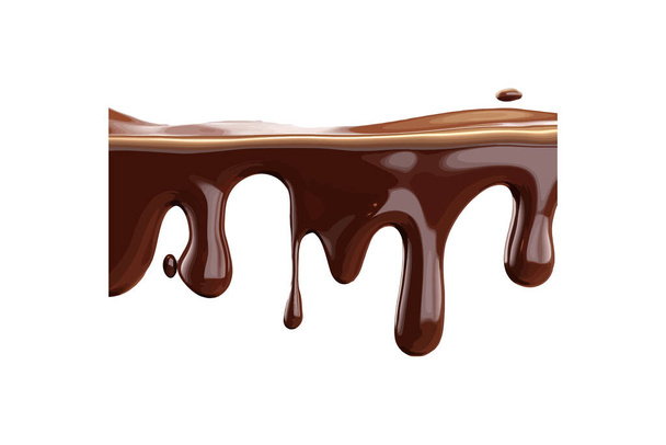Primo piano di cioccolato denso gocciolante Elegantemente. Progettazione illustrazione vettoriale. - Vettoriali, immagini