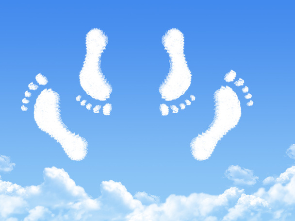 Füße von Paar mit Sex Wolkenform - Foto, Bild