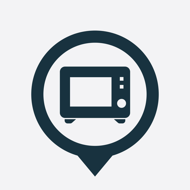 mikrovlnné trouby ikona mapu pin - Vektor, obrázek