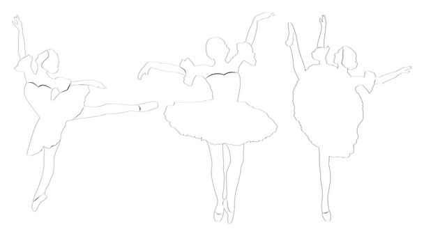 tři baletní tanečník obrysy - Vektor, obrázek