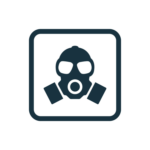 gasmasker pictogram afgeronde pleinen knop - Vector, afbeelding