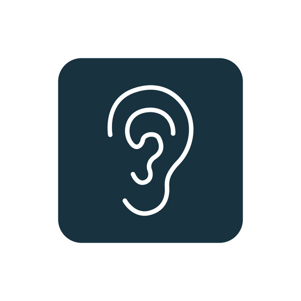 ear icon Rounded squares button - Vector, Image