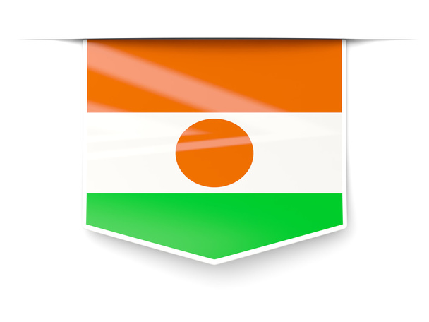 Square label with flag of niger - Photo, image