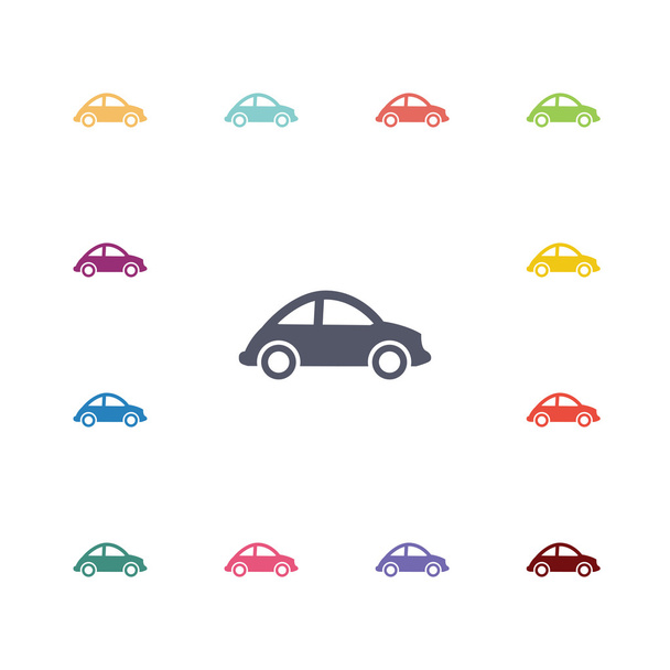 mini car flat icons set - Vector, Image
