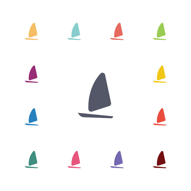 Segel Boot flache Symbole gesetzt - Vektor, Bild