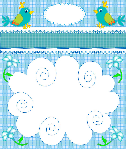 Nursery card of the announcement with bird - Vector, Image
