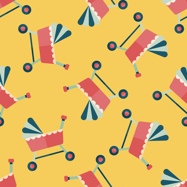 baby cradle bed flat icon,eps10 seamless pattern background - Διάνυσμα, εικόνα
