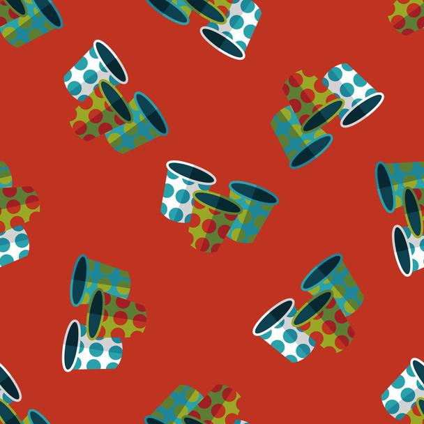 Paper Cup flat icon,eps10 seamless pattern background - Vettoriali, immagini
