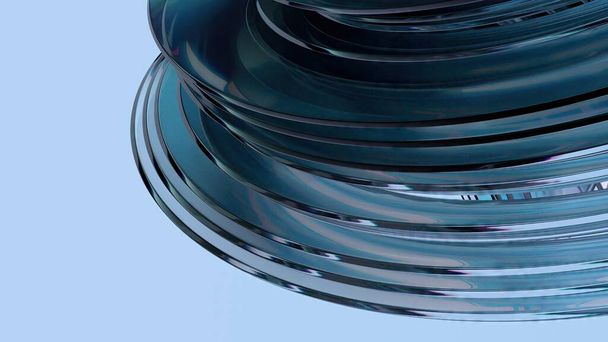 Eleganckie i nowoczesne 3D Rendering Abstrakcyjne tło z Blue Crystal orzeźwiające Lush i delikatne krzywe Bezier Luxury Wysokiej jakości ilustracja 3D - Zdjęcie, obraz