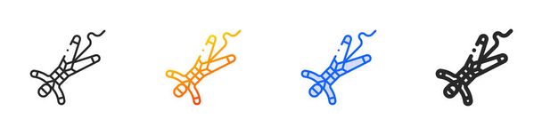 bungee jumping icon.Thin lineal, degradado, trazo azul y diseño de estilo audaz aislado sobre fondo blanco - Vector, imagen