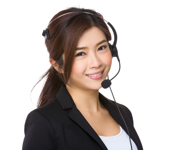 Customer services officer with headset - Photo, Image