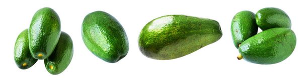 Frutto di avocado isolato con percorso di ritaglio, nessuna ombra su sfondo bianco - Foto, immagini