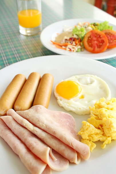 American breakfast with salad - Photo, Image