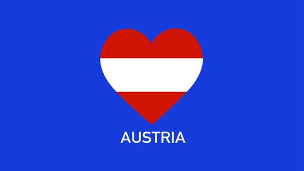 Austria Flag Heart Teams European Nations 2024 Abstract Countries European Germany Football Symbol Logo Design Vector Illustration - Vector, Image