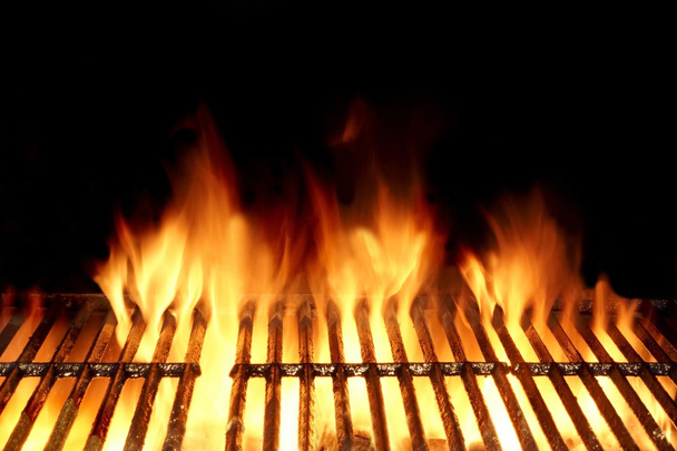 Hot Flaming Charcoal Grill - Photo, Image